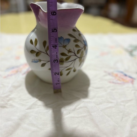 Vintage Floral Ceramic Pitcher with Pink and Blue Design - Picture 9 of 9